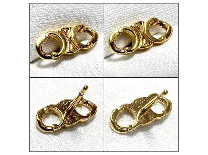 Céline Pendientes Gourmet Stud Triomphe para mujeres CELINE Dorado 