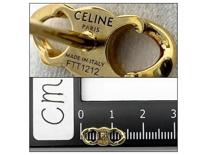 Céline Pendientes Gourmet Stud Triomphe para mujeres CELINE Dorado 