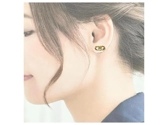 Céline Pendientes Gourmet Stud Triomphe para mujeres CELINE Dorado 