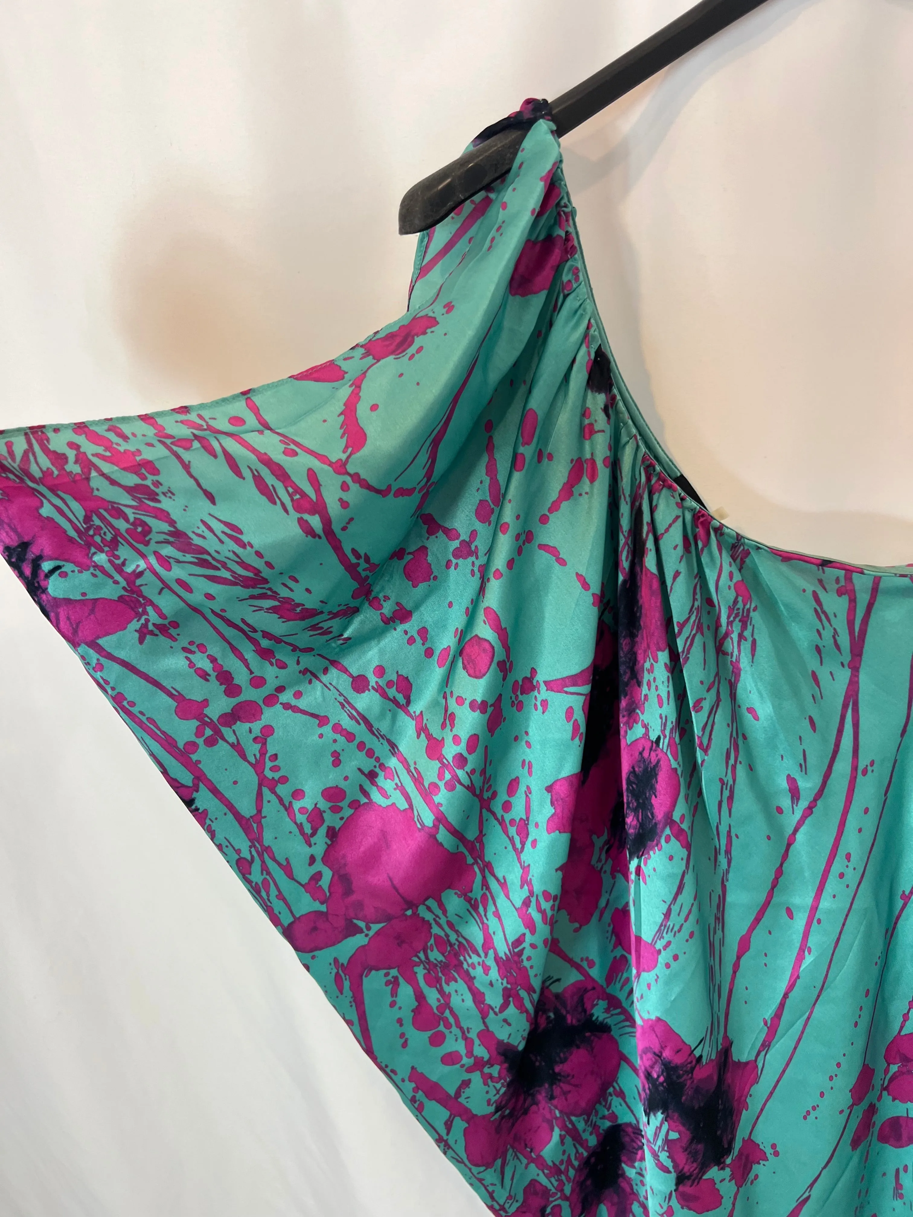 ELIE TAHARI. vestido seda asimétrico T.38