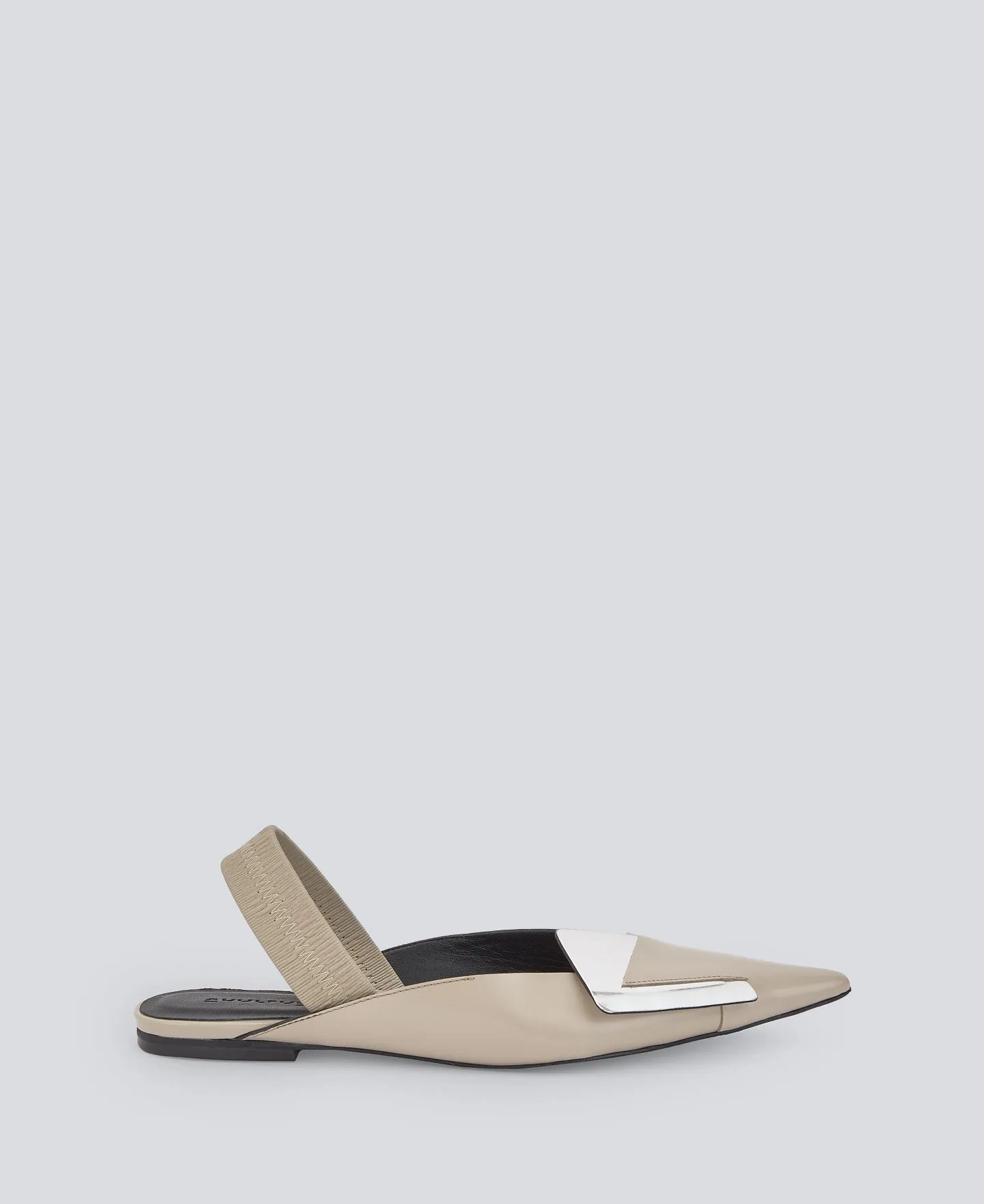 Flat responsibly leather gray shoe woman