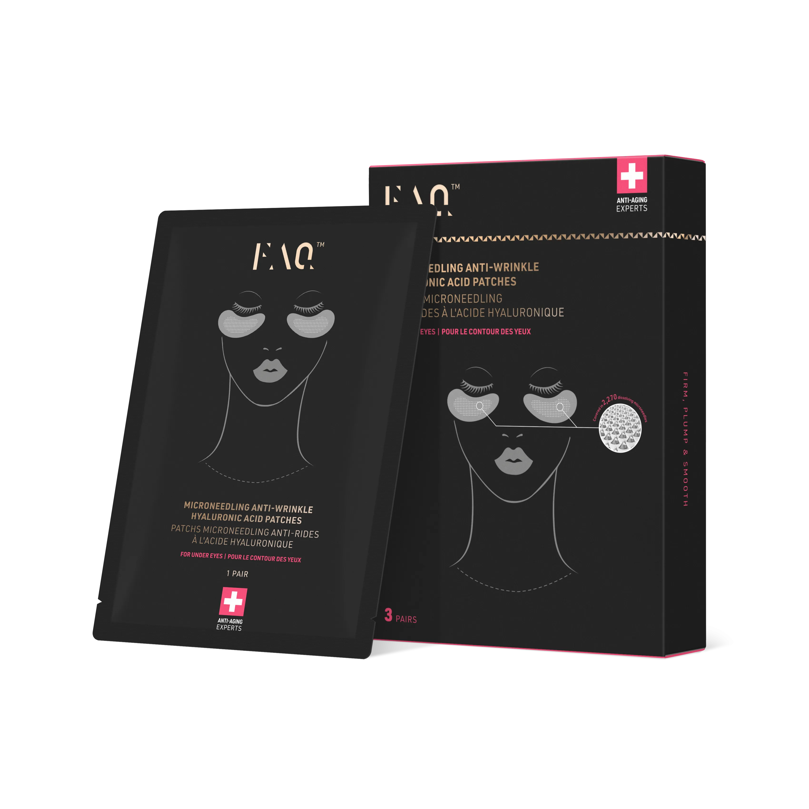 FOREO Parches de ácido hialurónico antiarrugas para ojos 3 pares con microneedling