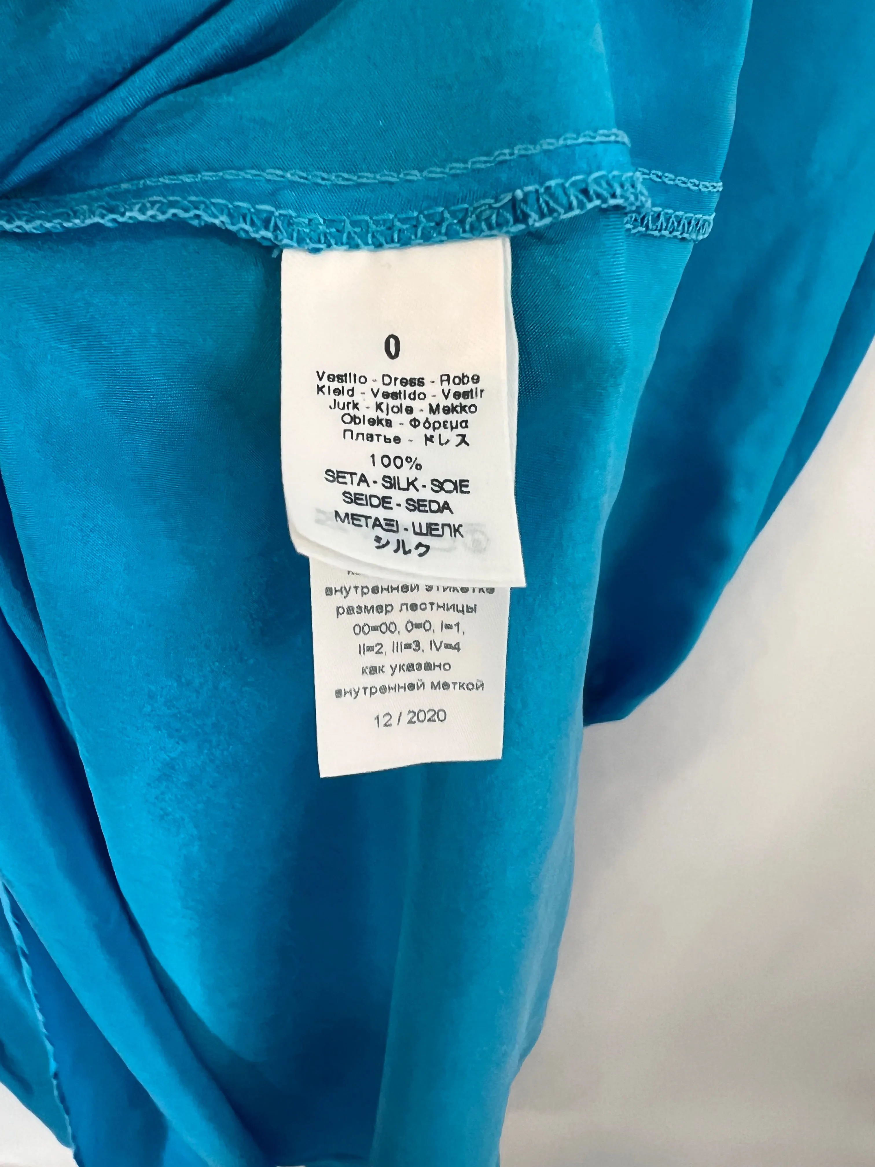 FORTE FORTE. Vestido largo seda turquesa. T 0(XS/S)