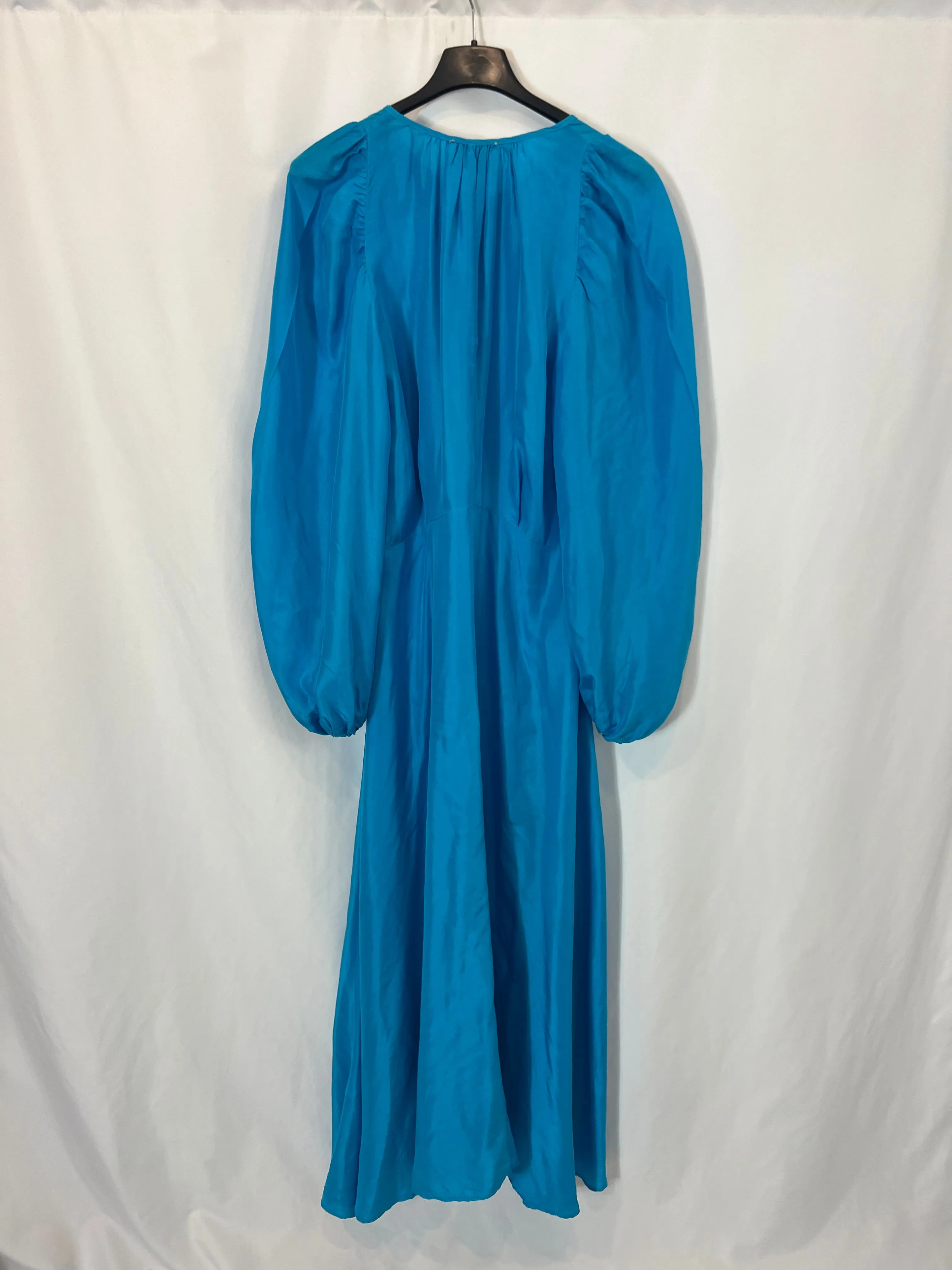 FORTE FORTE. Vestido largo seda turquesa. T 0(XS/S)