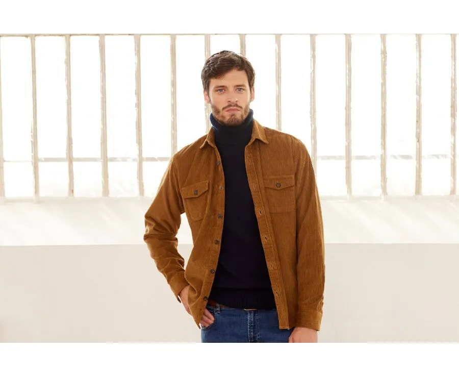 HAZELNUT CORDUROY OVER SHIRT  VICTORIN