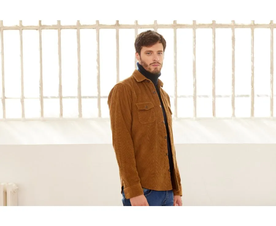 HAZELNUT CORDUROY OVER SHIRT  VICTORIN