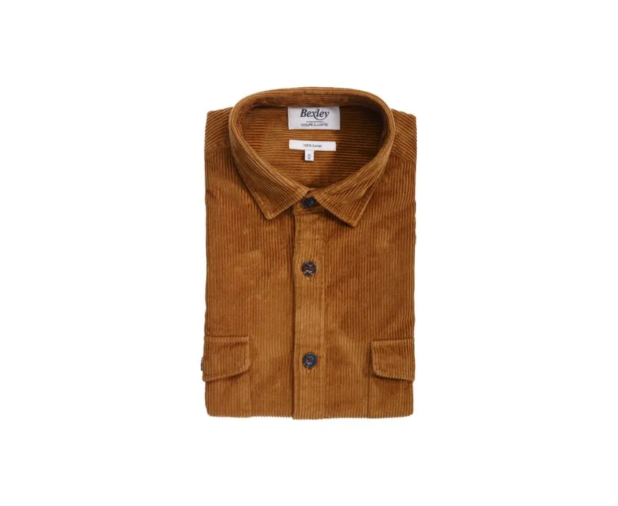 HAZELNUT CORDUROY OVER SHIRT  VICTORIN