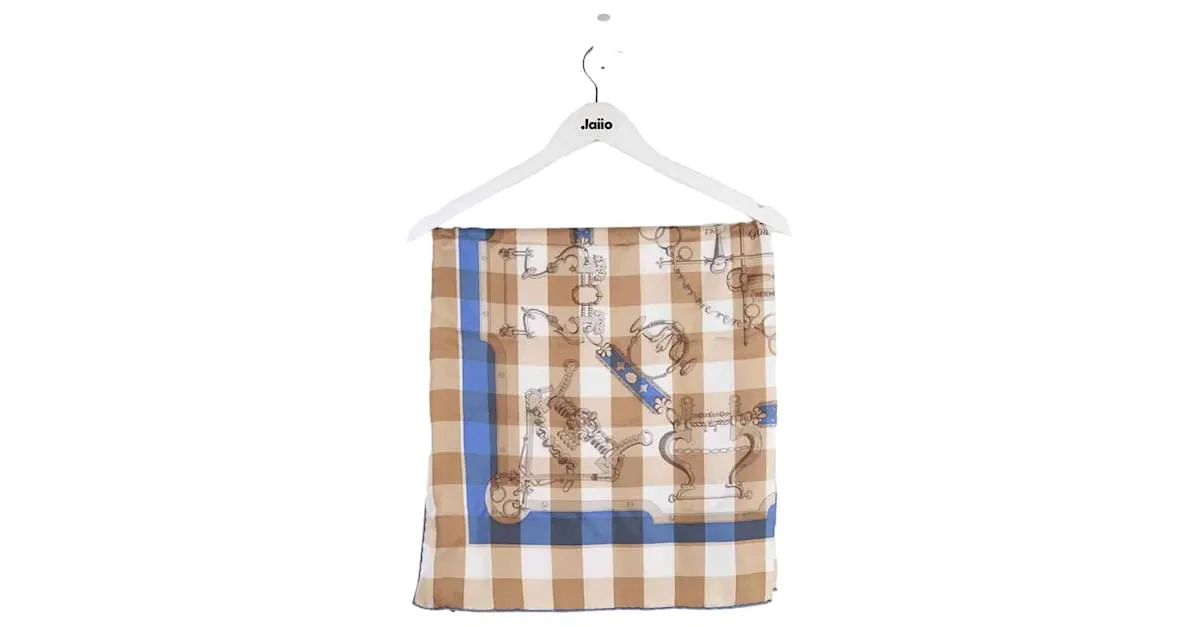 Hermès Seda cuadrada Castaño 