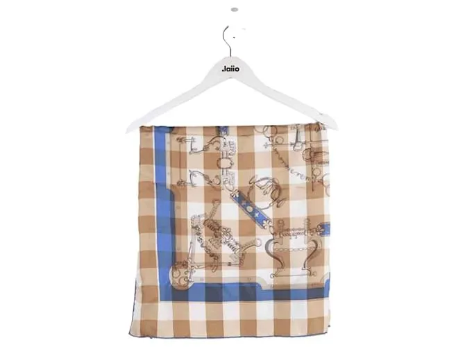 Hermès Seda cuadrada Castaño 