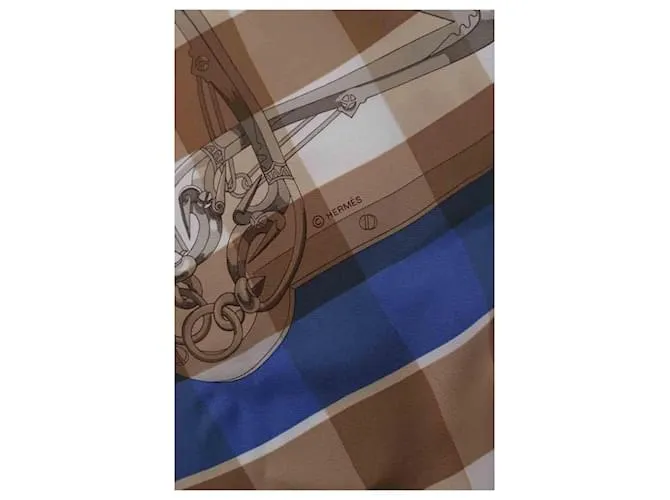 Hermès Seda cuadrada Castaño 