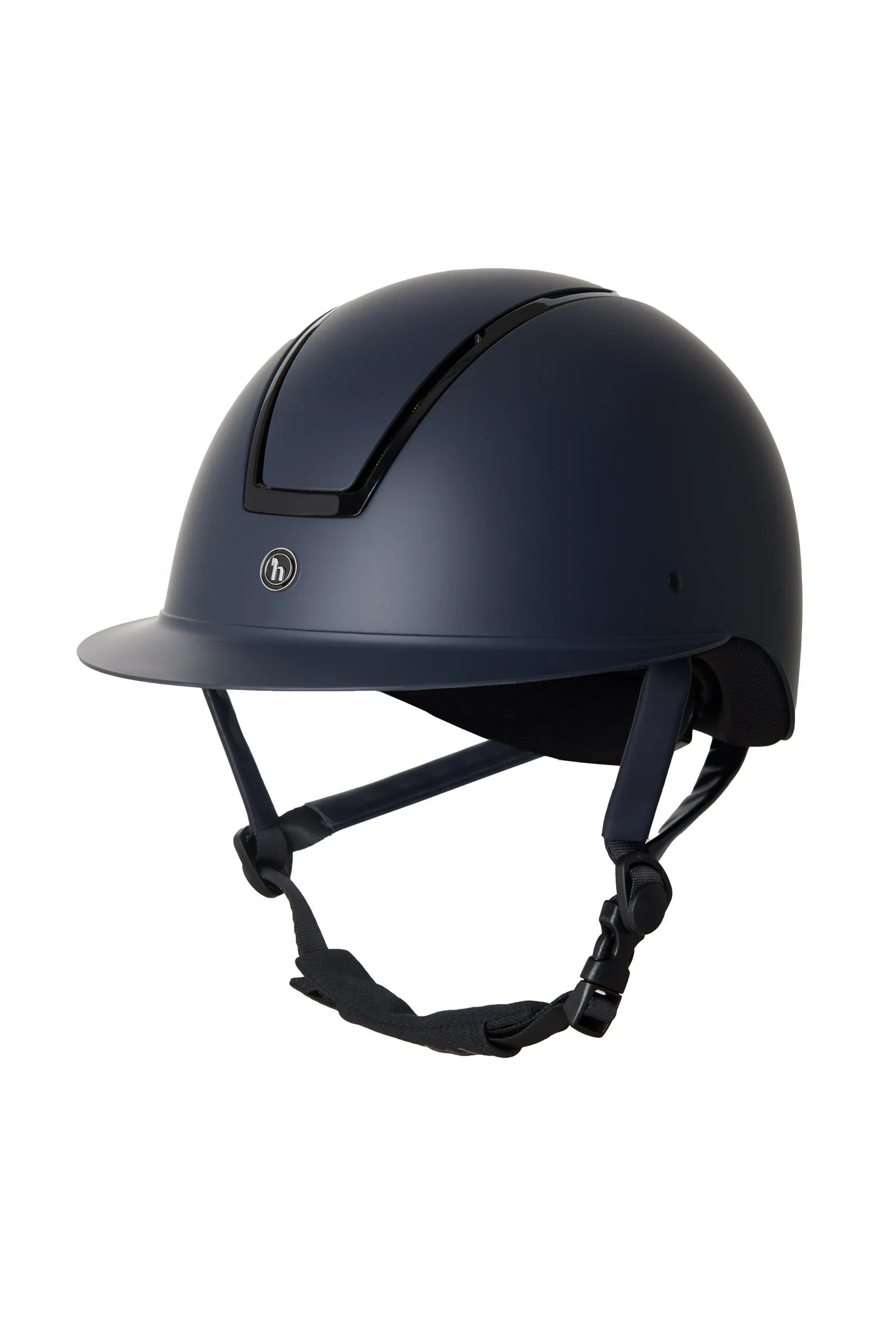 Horze Casco de Equitación con Estructura Reluciente & Visera para el Sol Noir