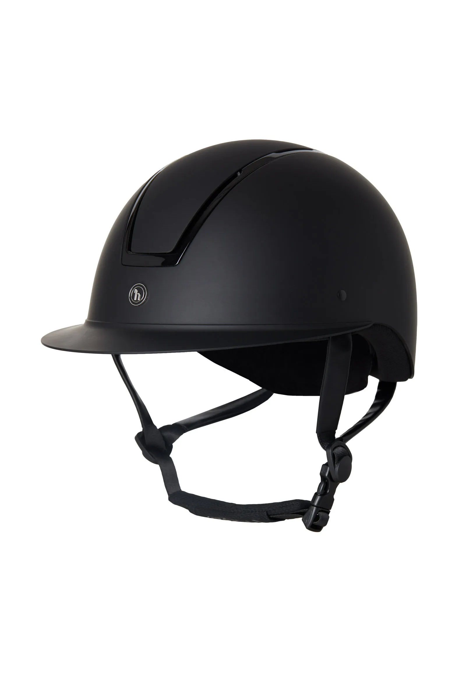 Horze Casco de Equitación con Estructura Reluciente & Visera para el Sol Noir