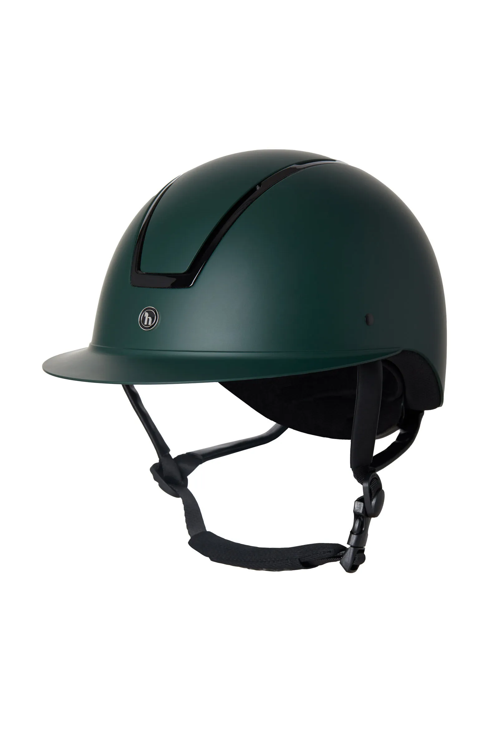 Horze Casco de Equitación con Estructura Reluciente & Visera para el Sol Noir
