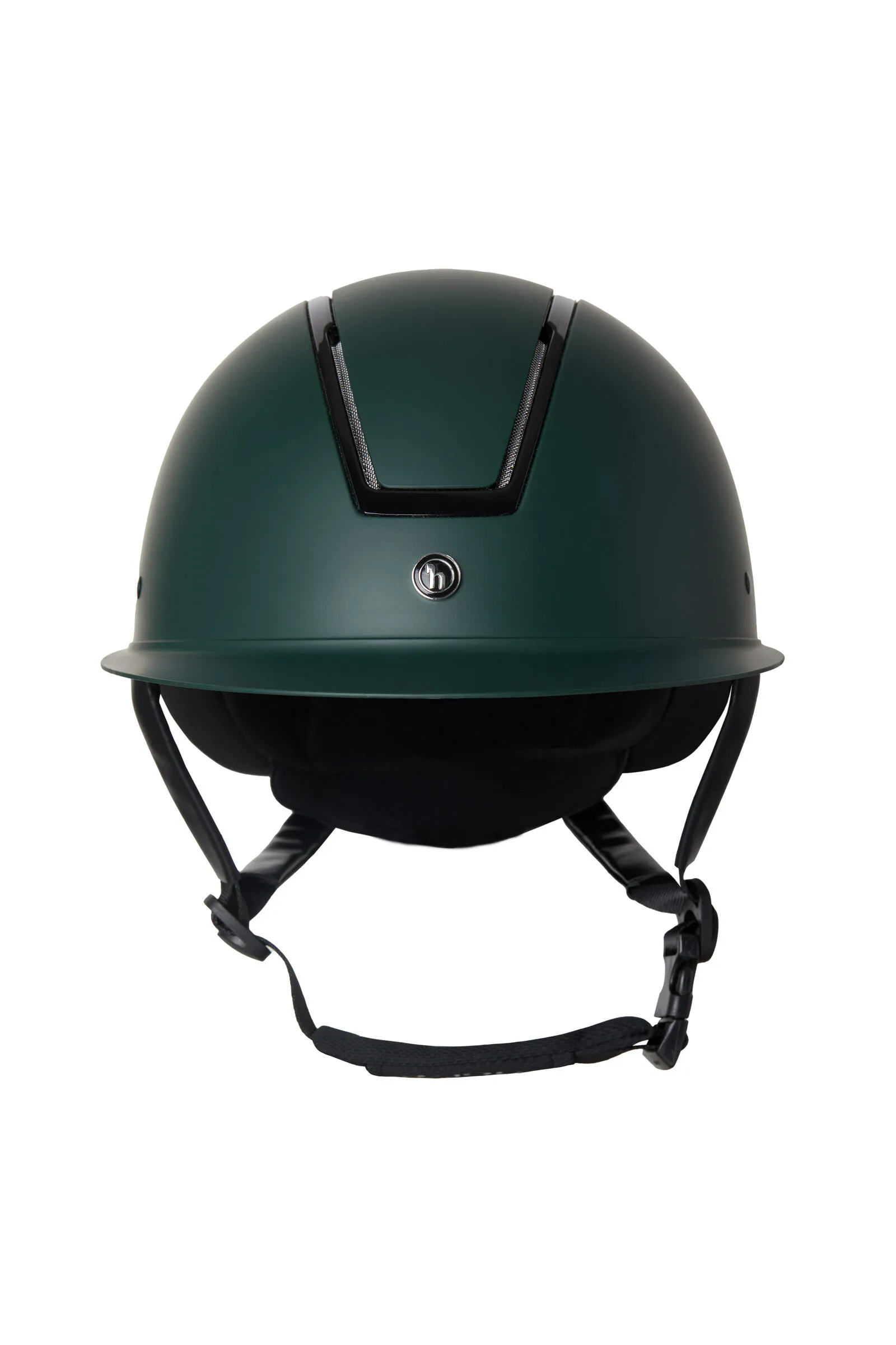 Horze Casco de Equitación con Estructura Reluciente & Visera para el Sol Noir