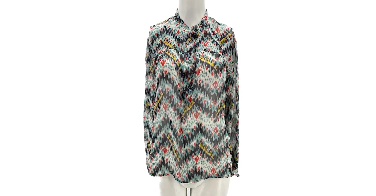 ISABEL MARANT ETOILE Tops Camiseta.fr 38 Seda Multicolor 