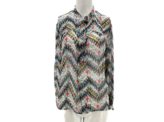 ISABEL MARANT ETOILE Tops Camiseta.fr 38 Seda Multicolor 