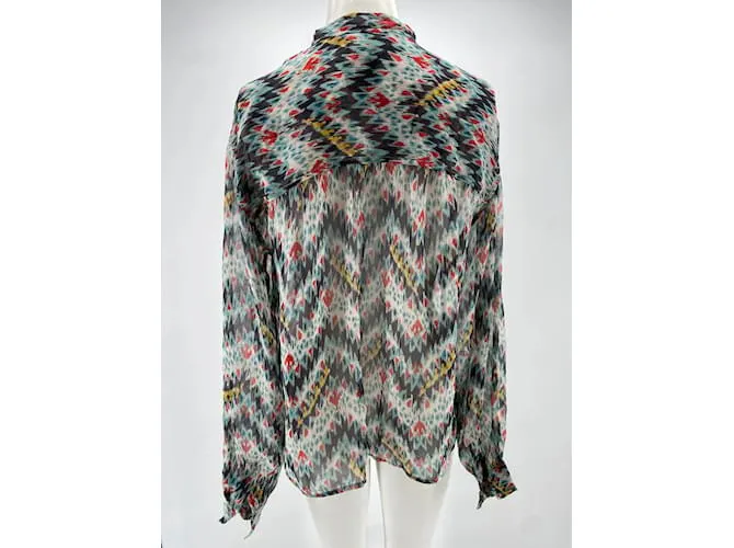 ISABEL MARANT ETOILE Tops Camiseta.fr 38 Seda Multicolor 