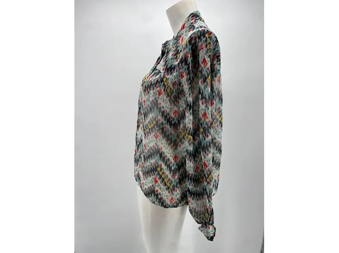 ISABEL MARANT ETOILE Tops Camiseta.fr 38 Seda Multicolor 