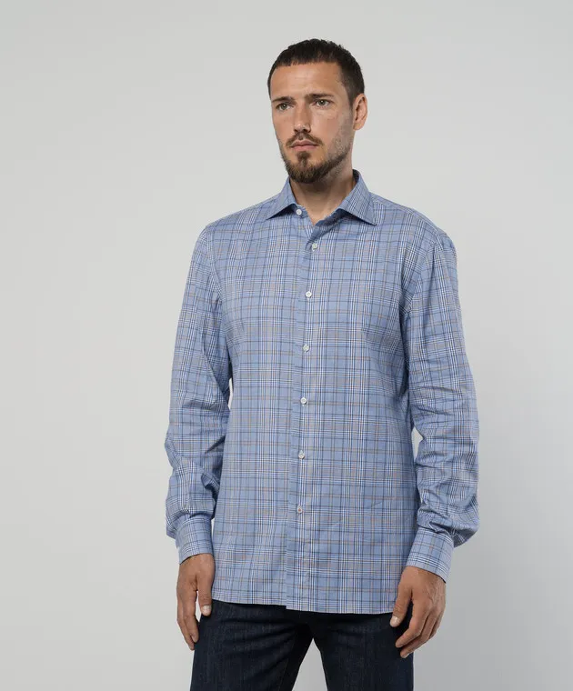 ISAIA Blue checked shirt