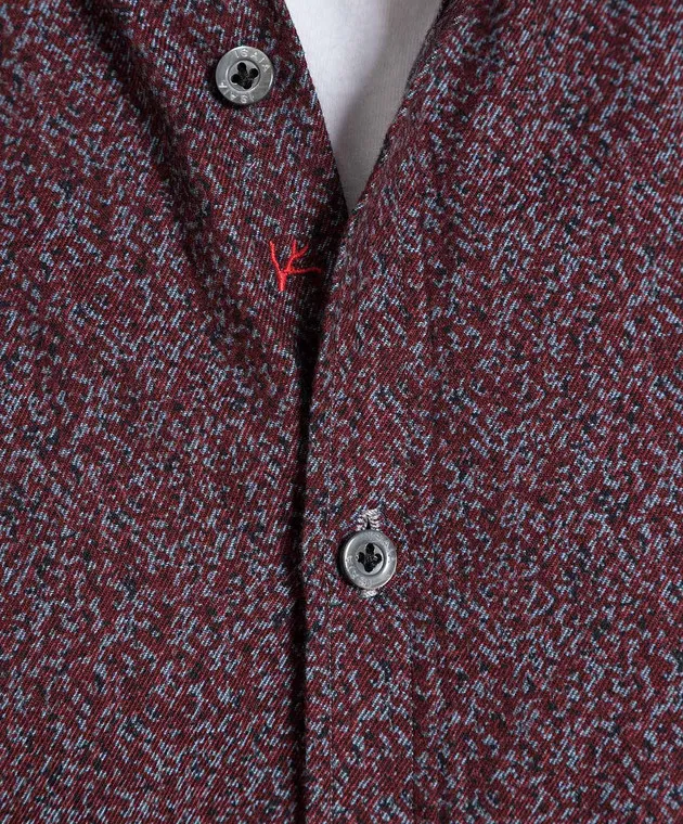 ISAIA Burgundy patterned shirt