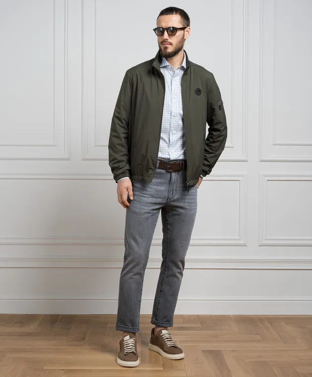 ISAIA White checked shirt