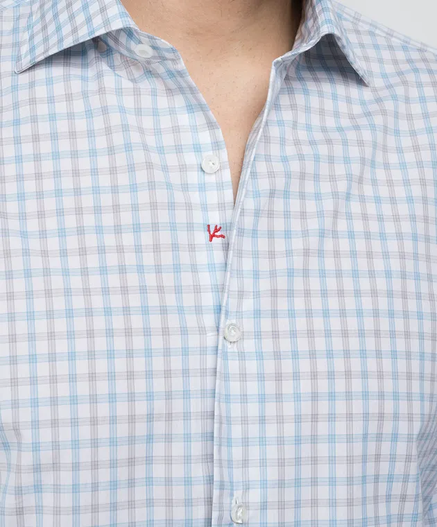 ISAIA White checked shirt