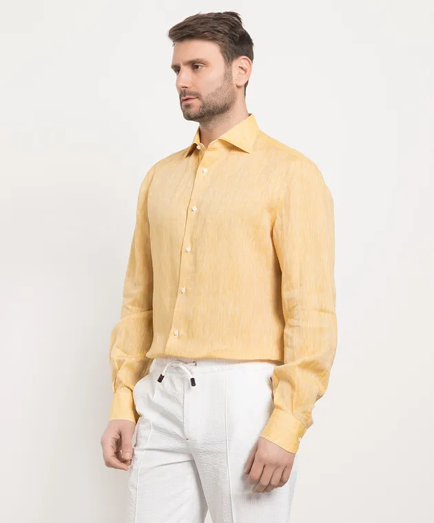 ISAIA Yellow linen shirt