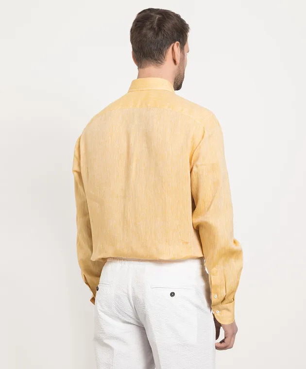 ISAIA Yellow linen shirt
