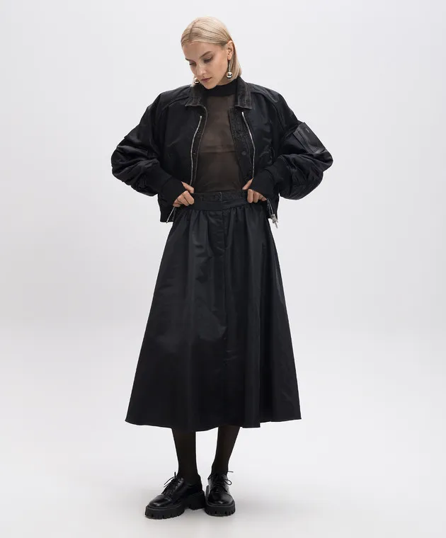 Juun.j Black skirt with drapery