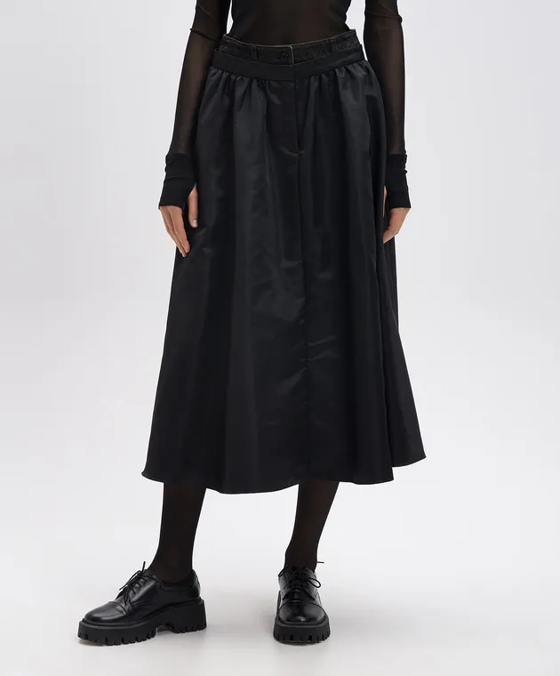 Juun.j Black skirt with drapery
