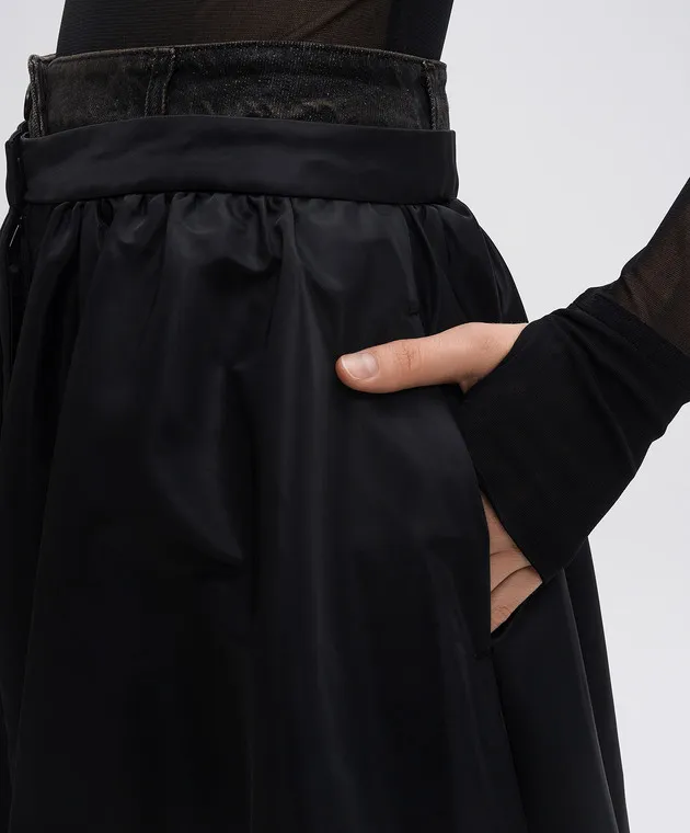 Juun.j Black skirt with drapery