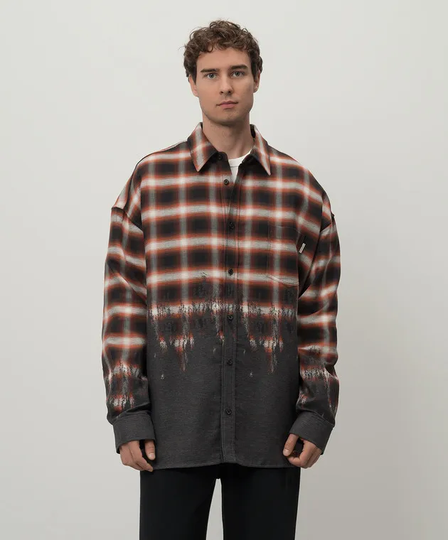 Juun.j Gray checked shirt