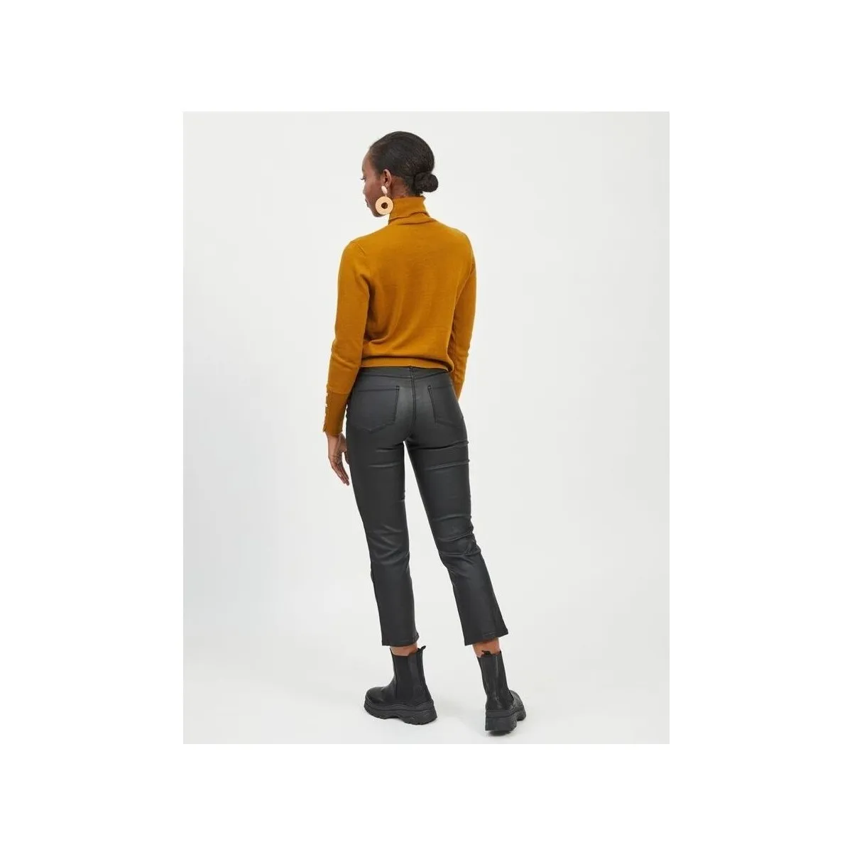 KUZA ROLL NECK KNIT  TAPENADE