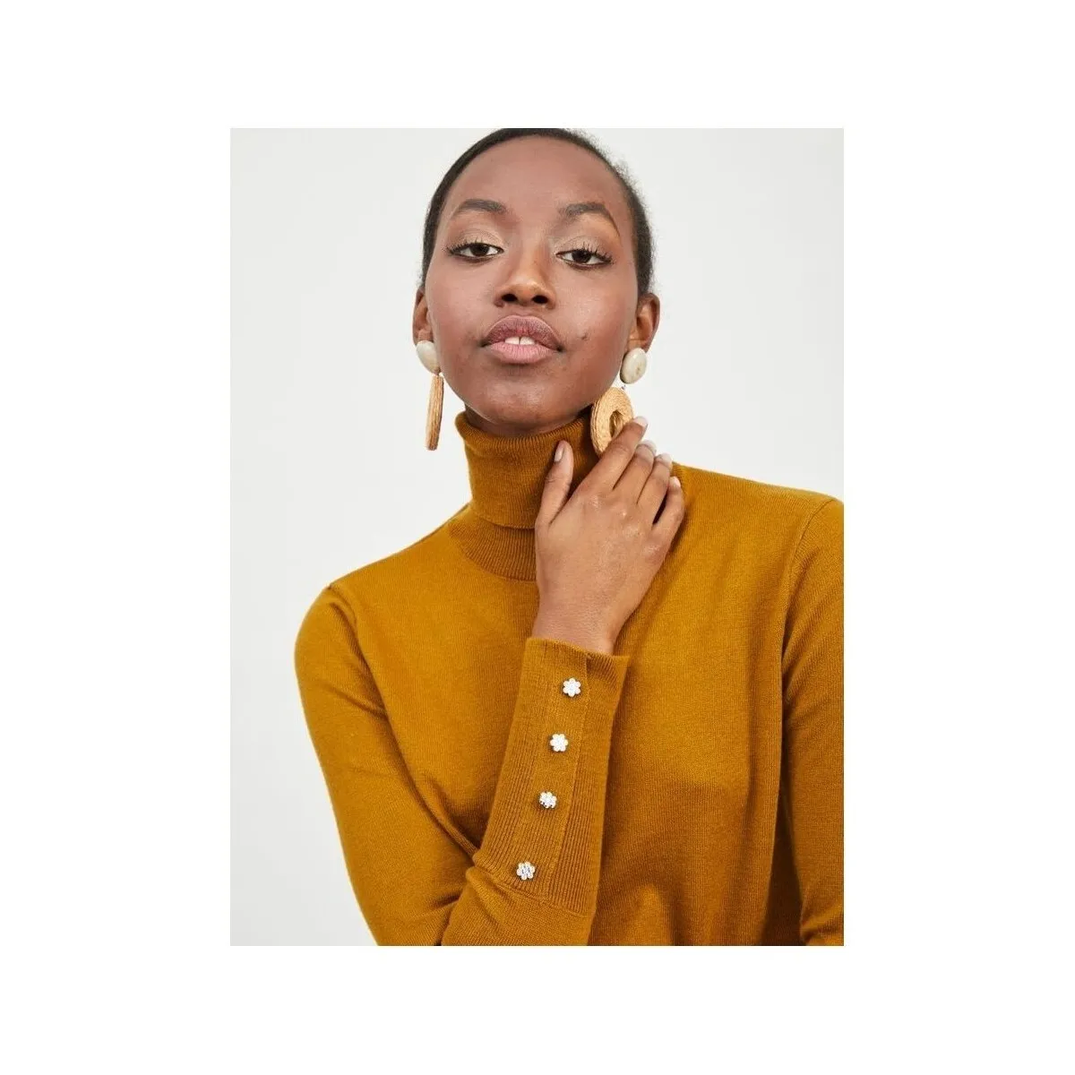KUZA ROLL NECK KNIT  TAPENADE