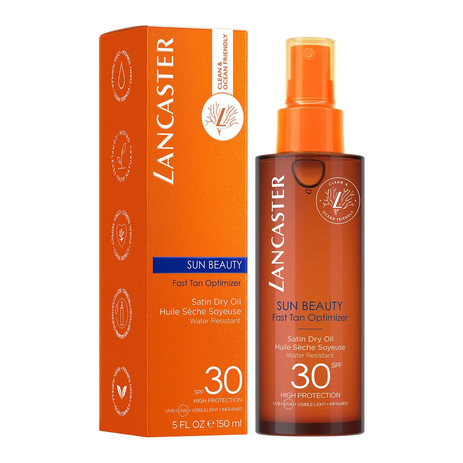 LANCASTER LANCASTER SUN BEAUTY  Aceite seco sedoso acelerador del bronceado spray SPF30 150ml