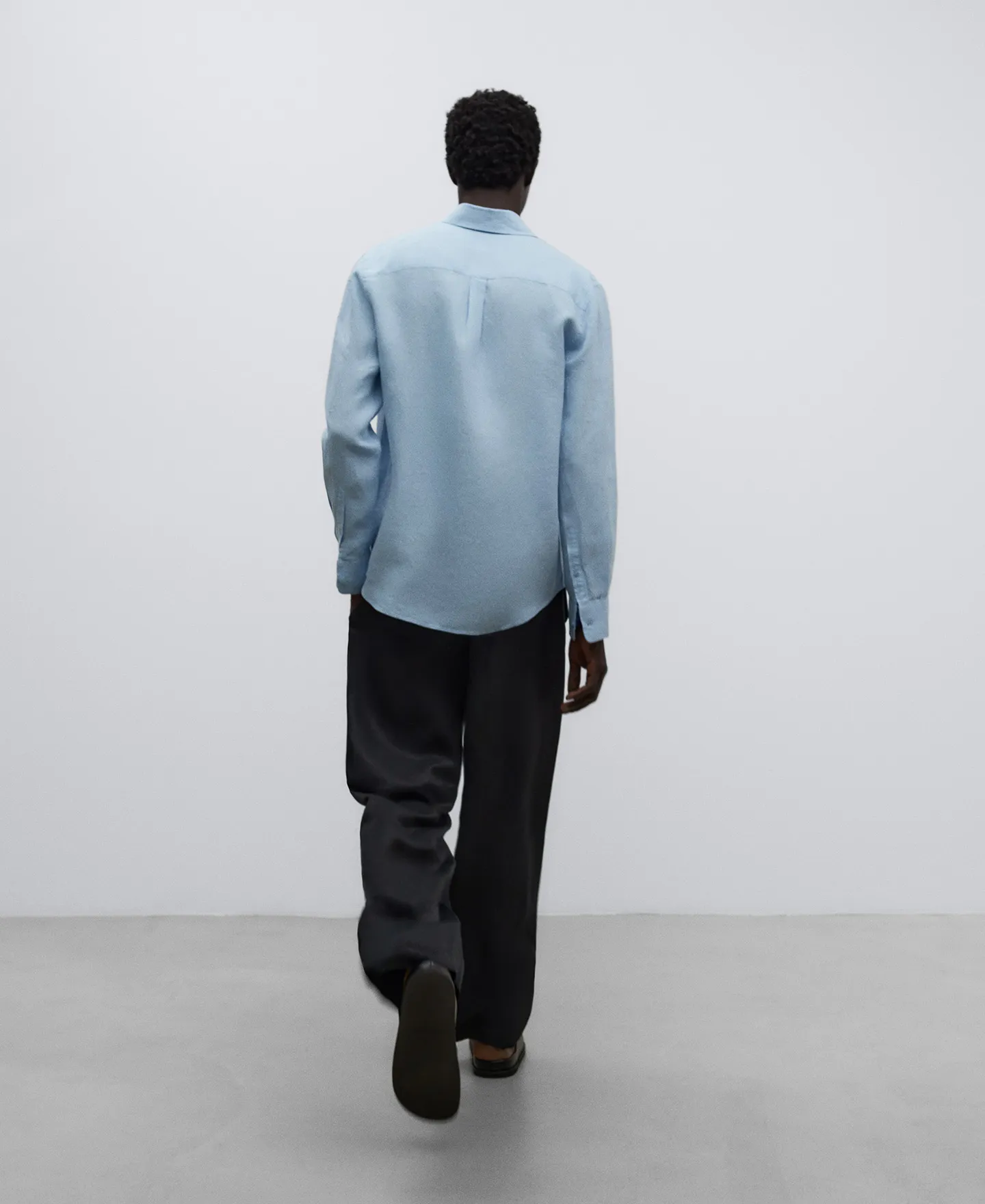 Linen regular fit shirt man