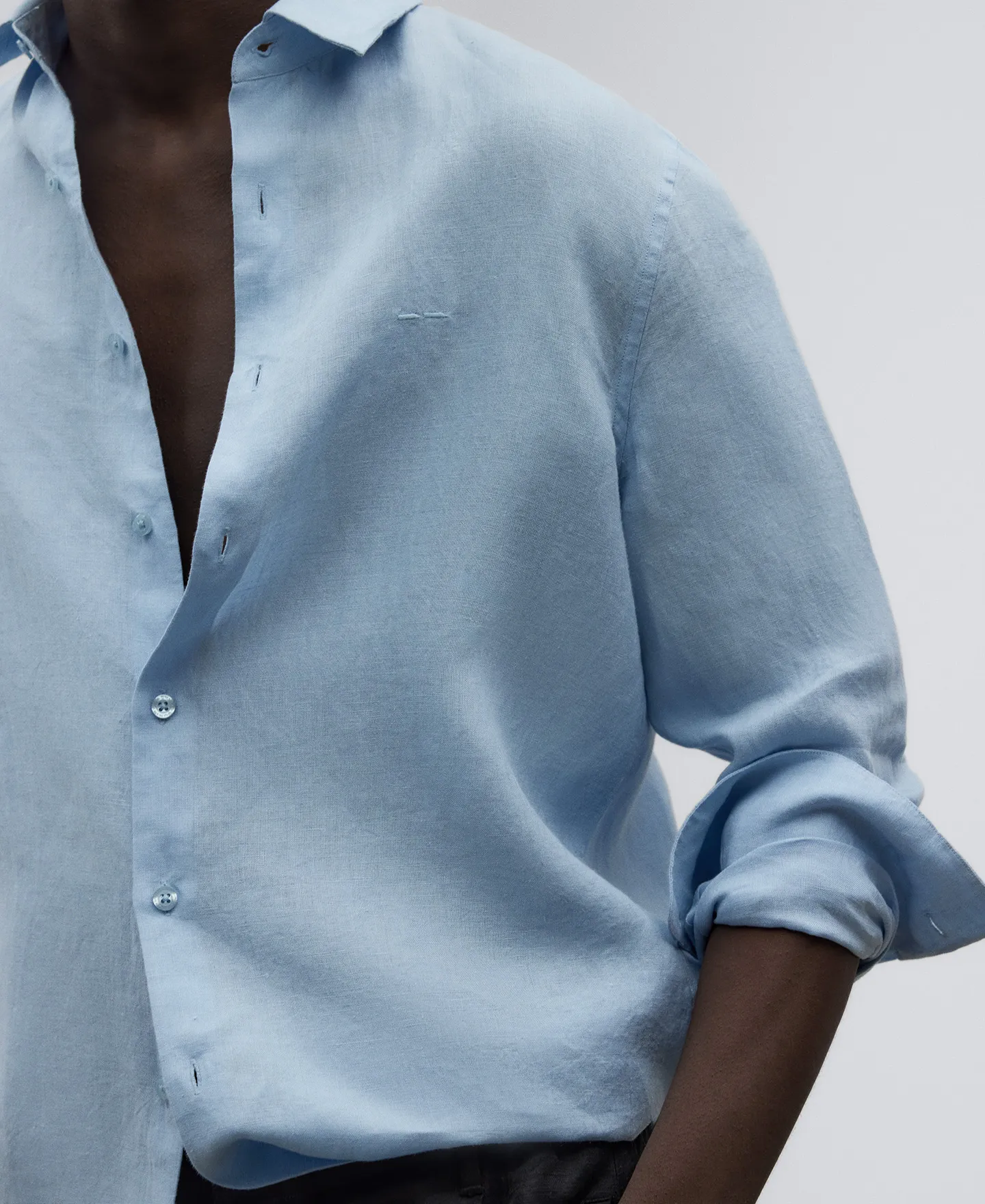 Linen regular fit shirt man