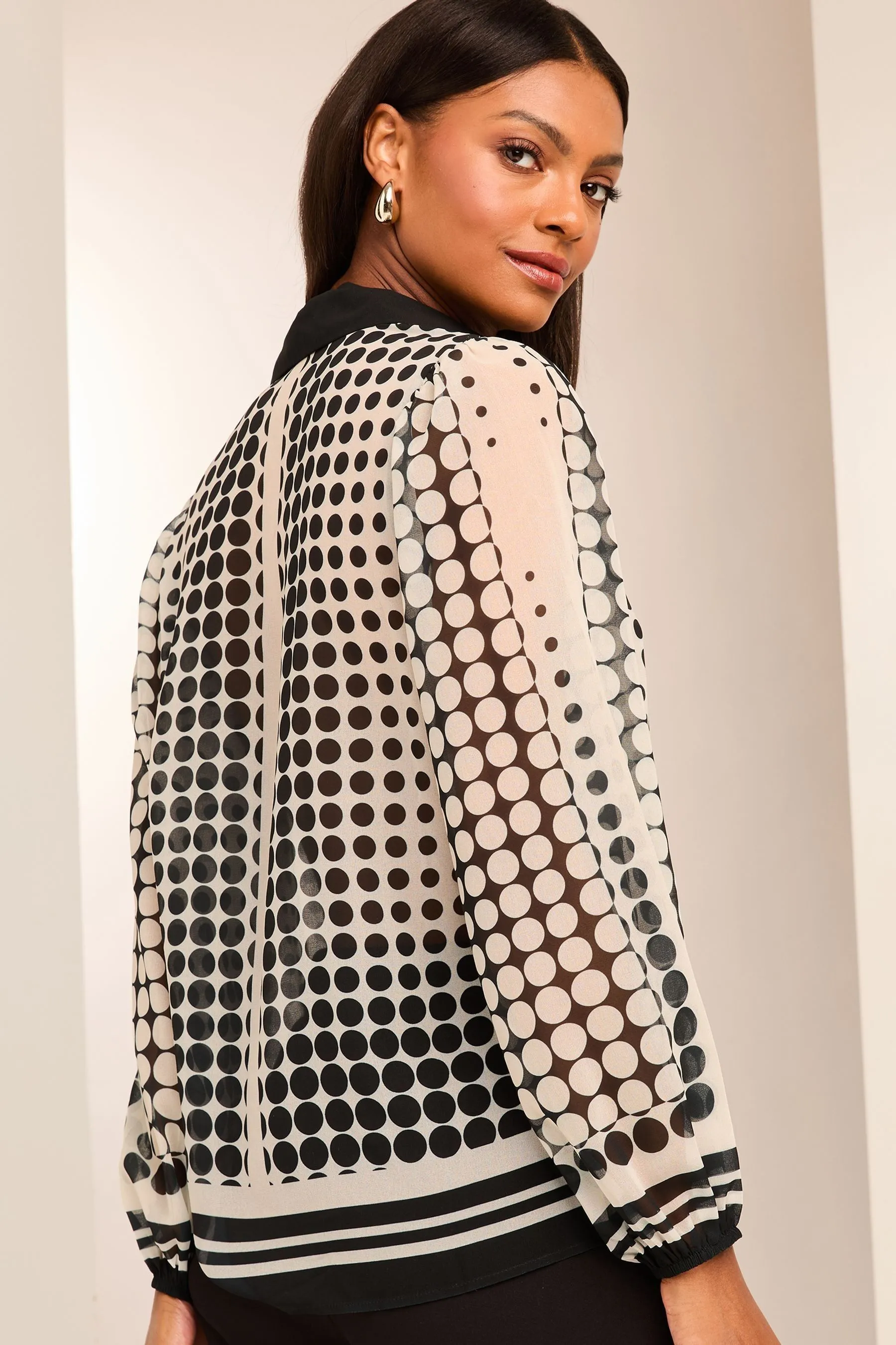 Lipsy V Neck Polka Dot Print Blouse