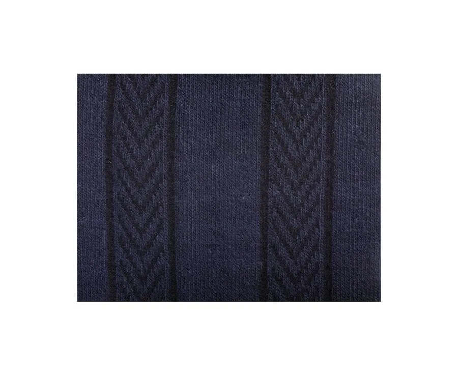 Men's Navy Thick Cotton Socks with herringbone style