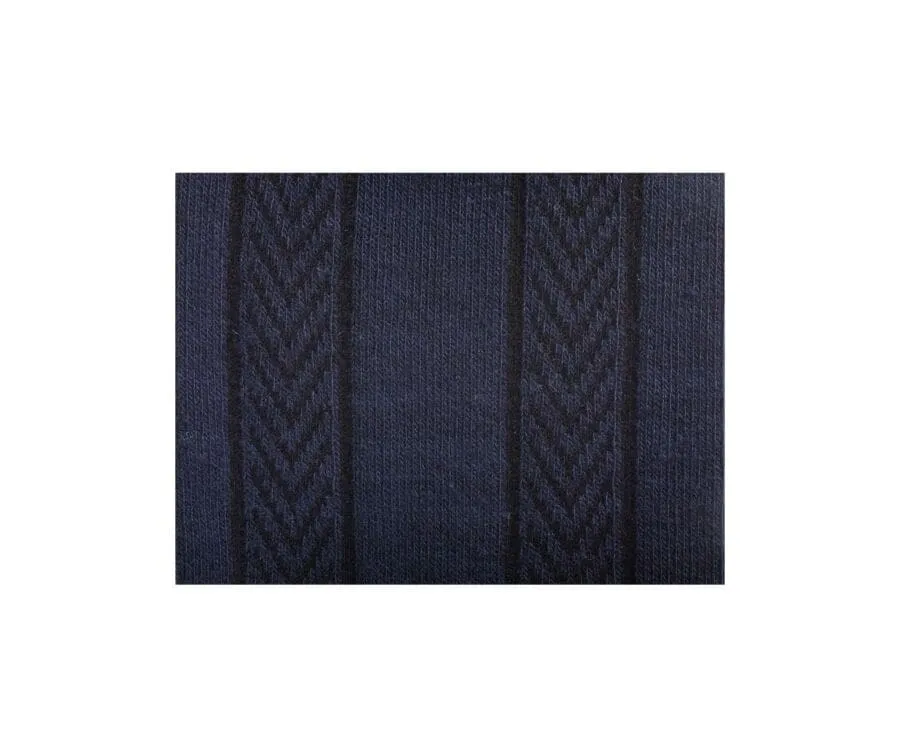 Men's Navy Thick Cotton Socks with herringbone style