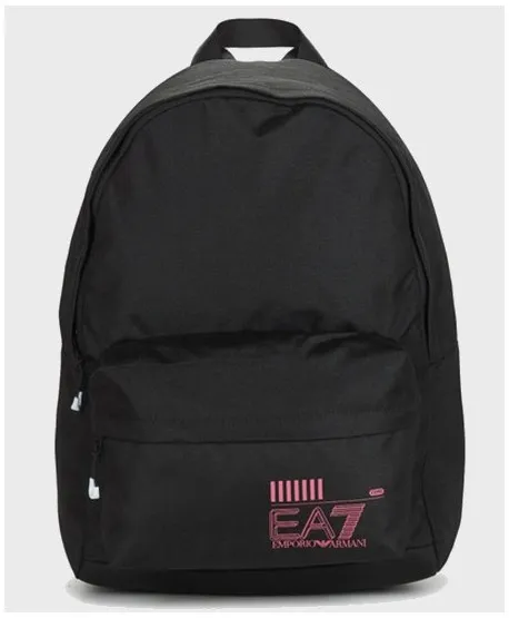 Mochila EA7 Train Core Tejido Reciclado Negro Rosa