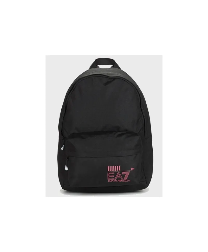 Mochila EA7 Train Core Tejido Reciclado Negro Rosa