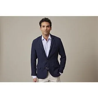 NAVY LINEN BLAZER  LUBIN