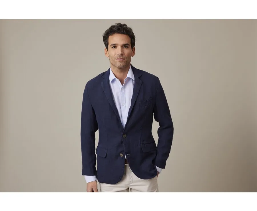 NAVY LINEN BLAZER  LUBIN