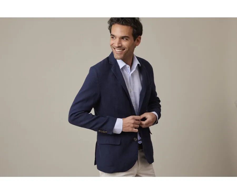 NAVY LINEN BLAZER  LUBIN