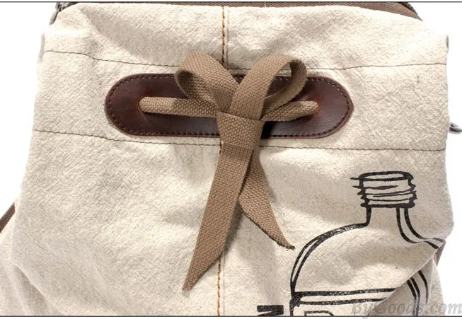 New Literary Fresh Cotton Cloth Minimalist Backpack Schoolbag Travel Backpack