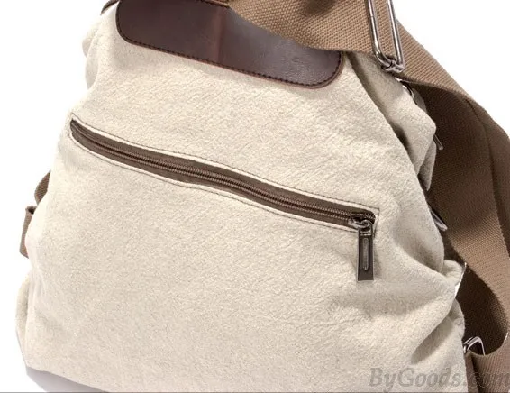 New Literary Fresh Cotton Cloth Minimalist Backpack Schoolbag Travel Backpack