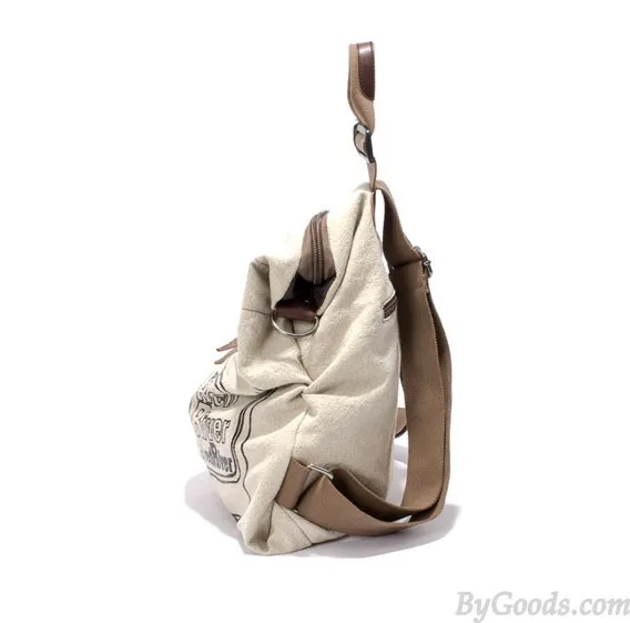 New Literary Fresh Cotton Cloth Minimalist Backpack Schoolbag Travel Backpack