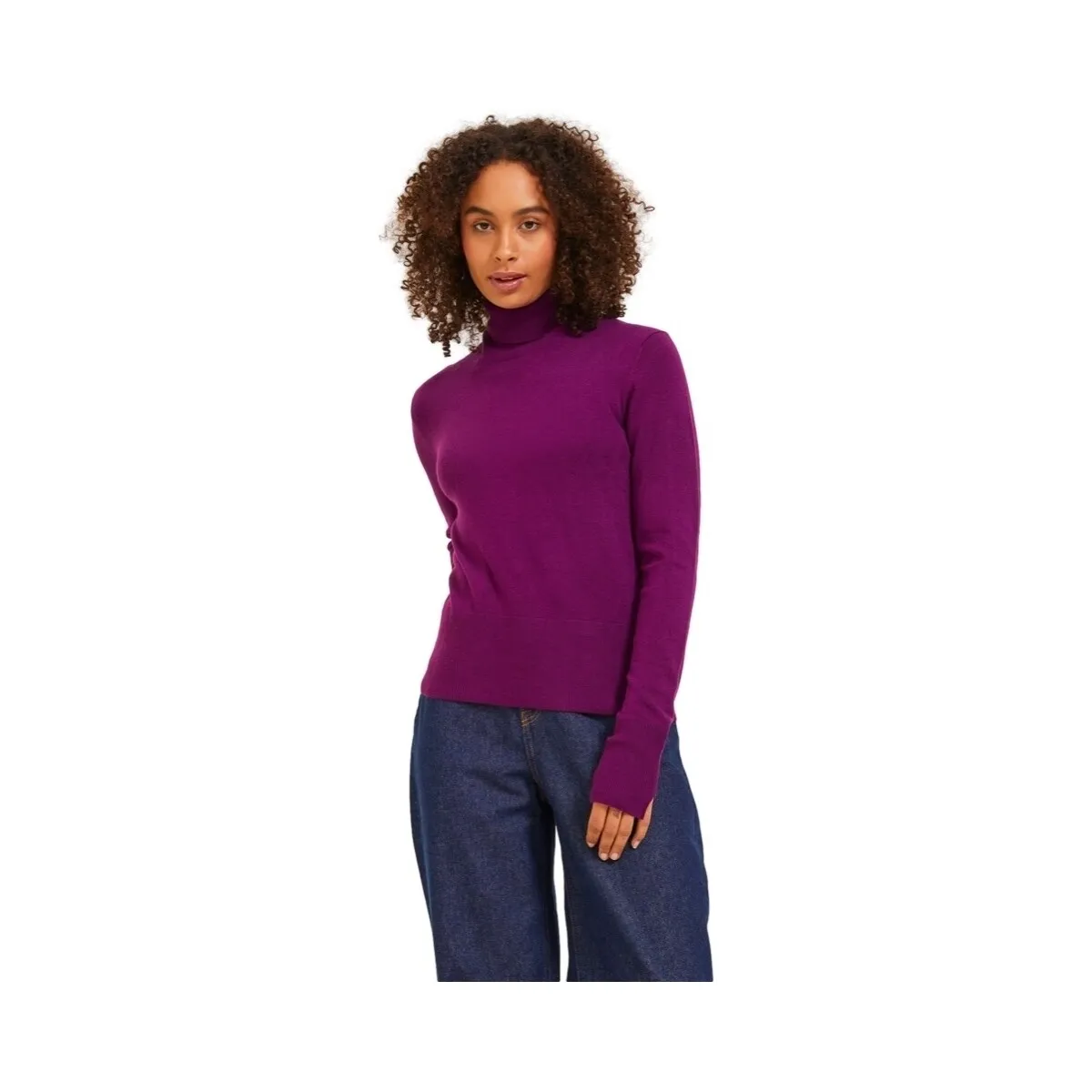 NOOS AVA L/S ROLL NECK  DARK PURPLE