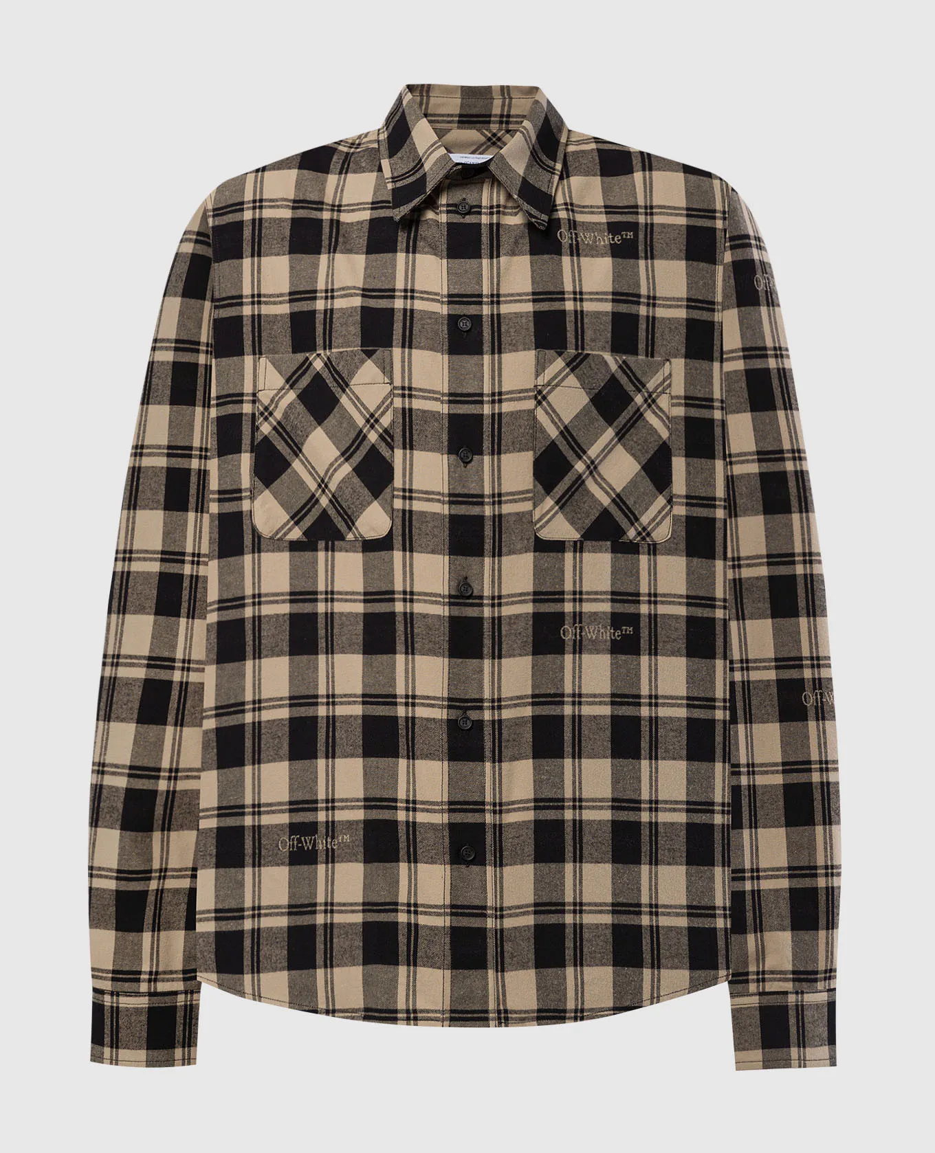 OFFWHITE BEIGE CHECKED SHIRT